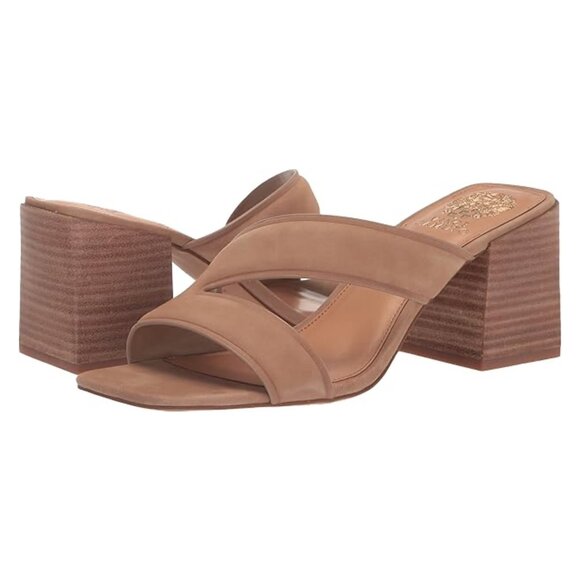 Vince Camuto Tan Suede Leather Jinani Asymmetrical Block-Heel Sandal Size 10 NEW - Picture 12 of 12